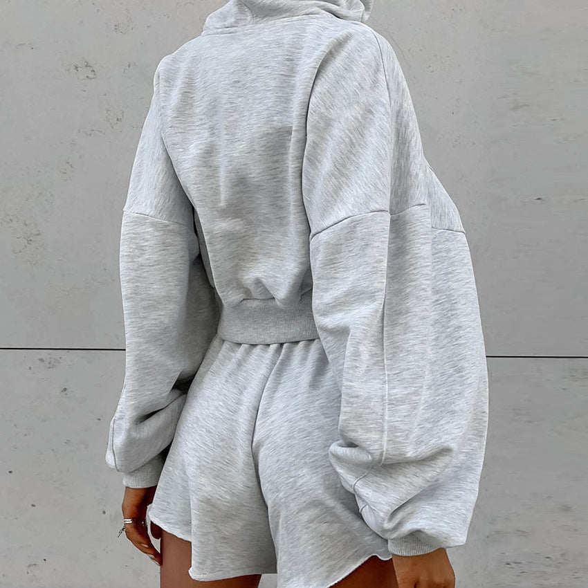 Women's Autumn Hooded Long Sleeve Loose Two-piece Suits