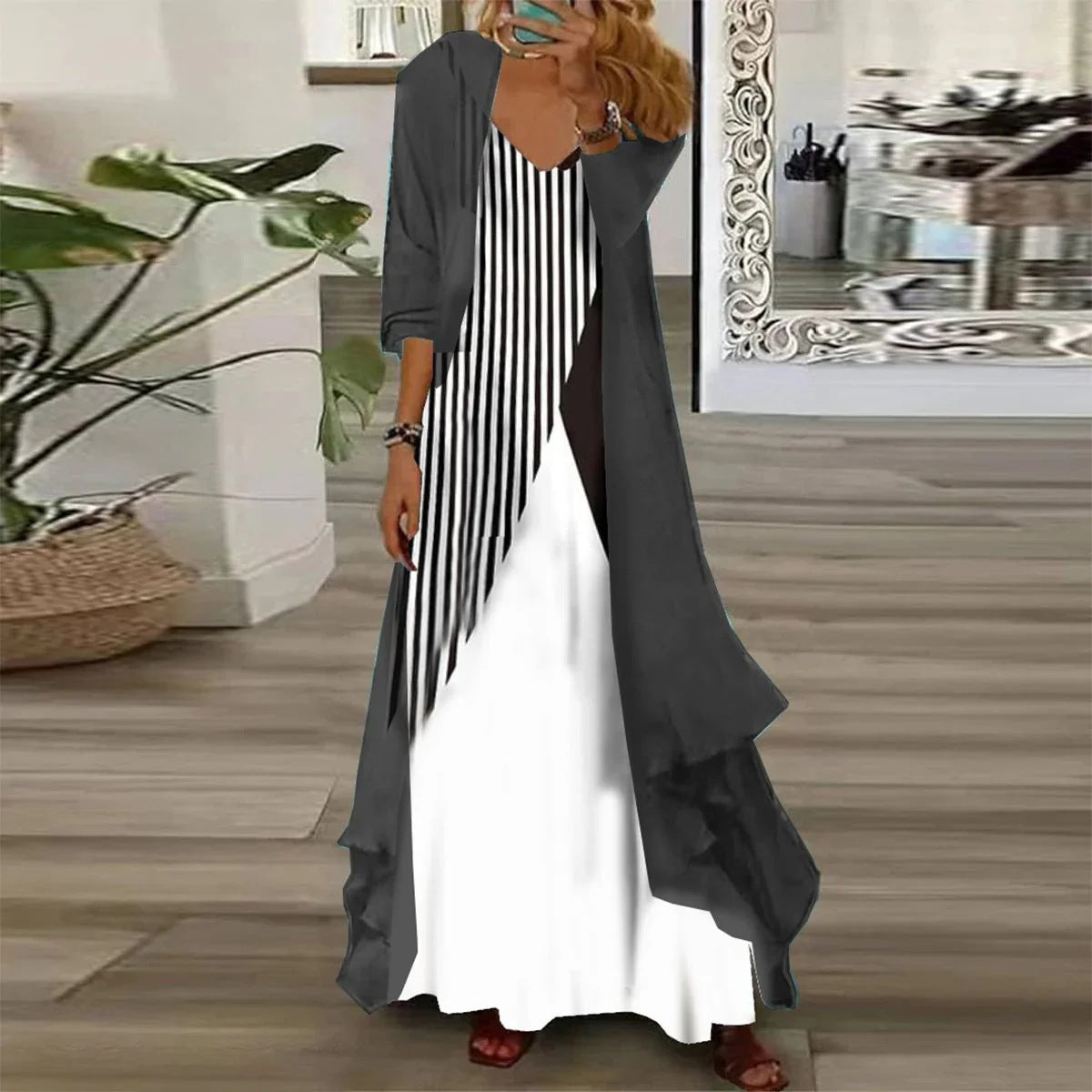 Women's Commute Style Dignified Goddess Idle Digital Dresses