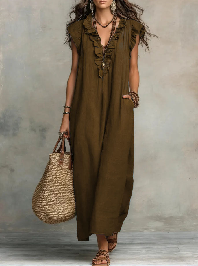 Glamorous Women's Loose Sleeveless Bohemian Summer Dress