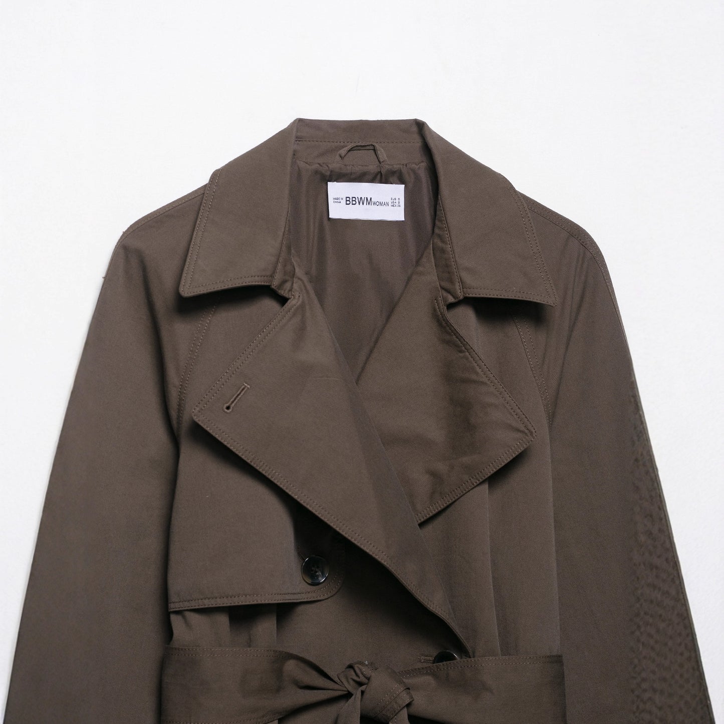 Cool Autumn Belt Button Decoration Trench Coats