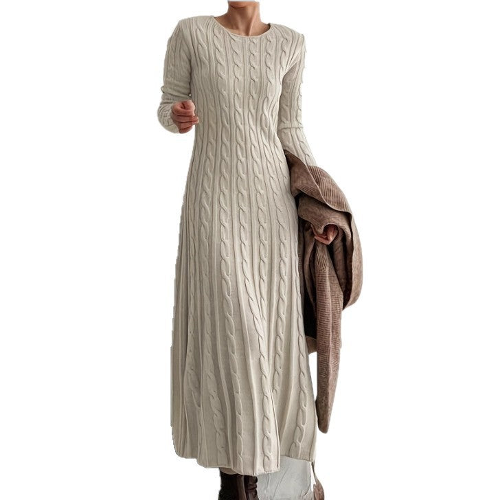 Knitted Slim Round Neck Long Inner Dress