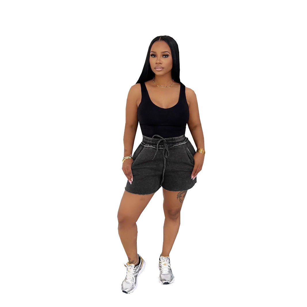Women's Thickened Cotton Washed Sexy Casual Two-piece Suits