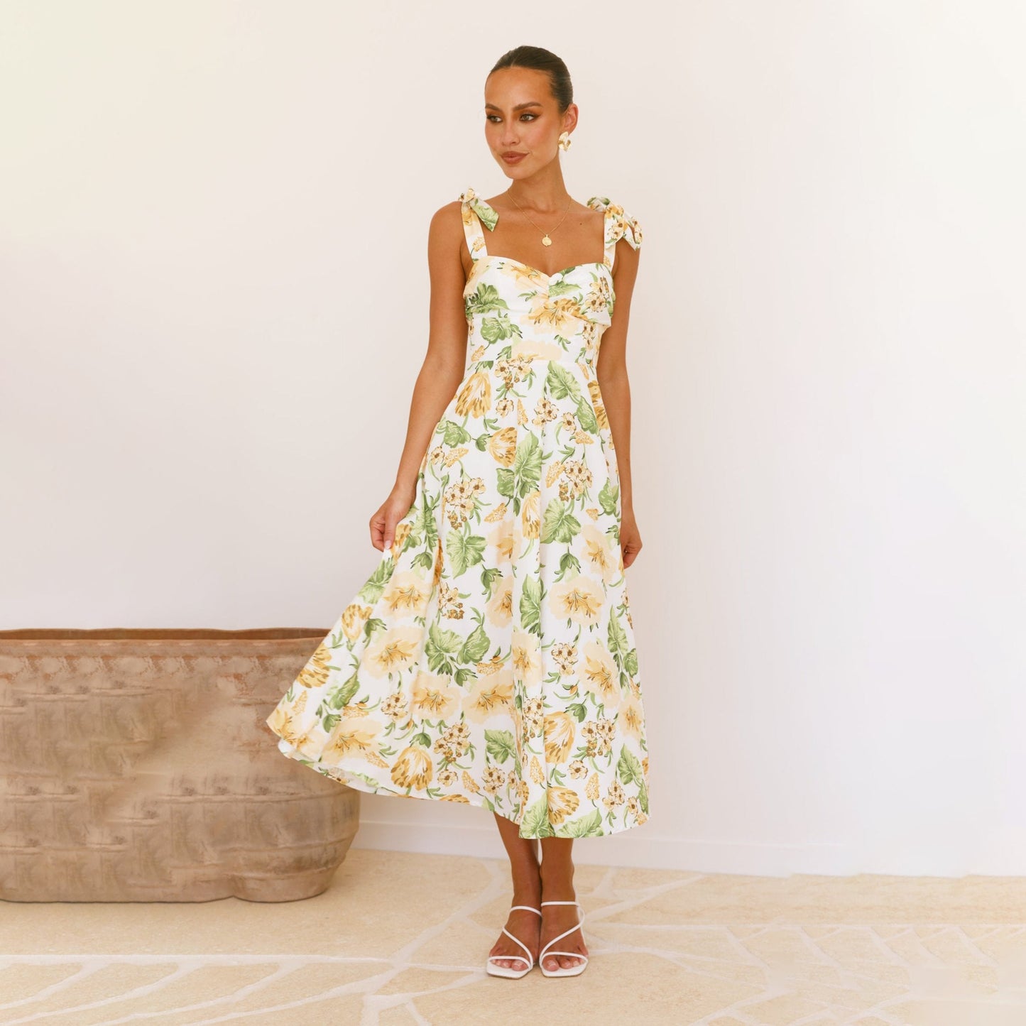 Beautiful Women's Printed Lace Up Holiday Dress