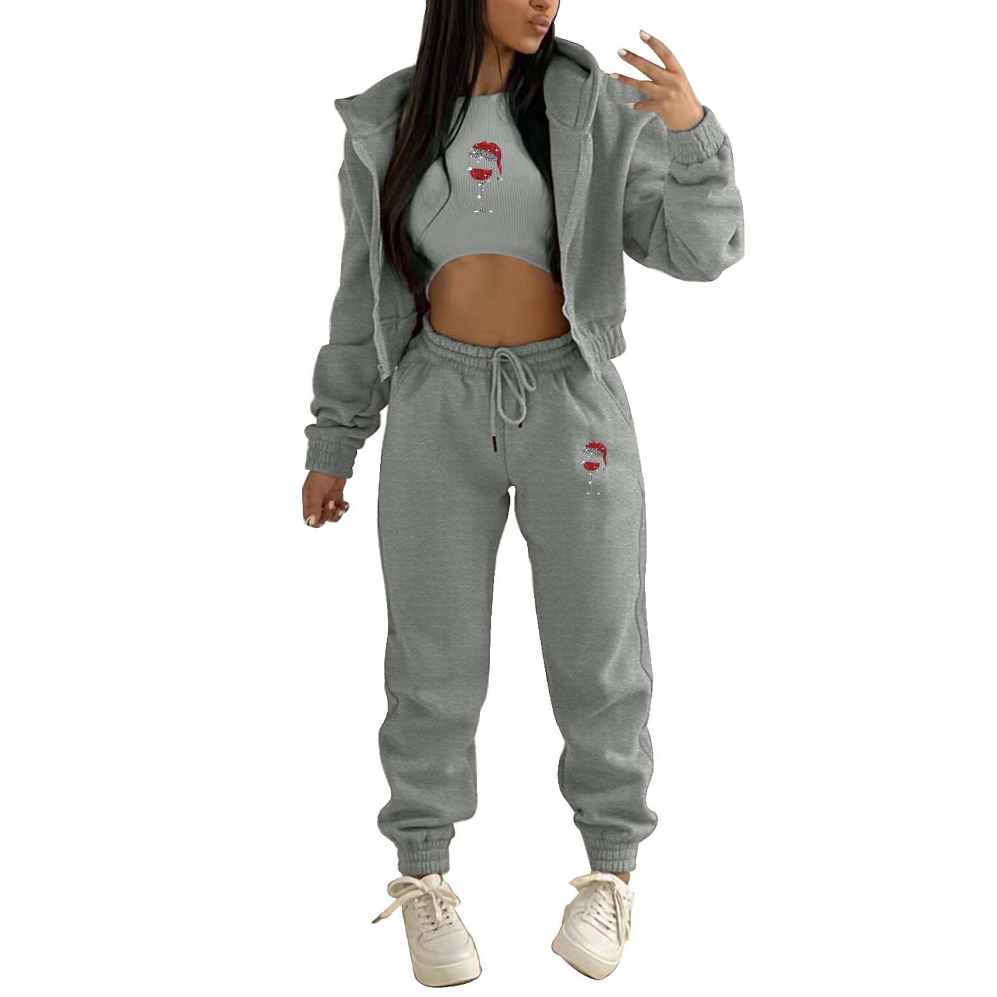 Women's Hoody Letter Printed Hooded Sports Casual Suits