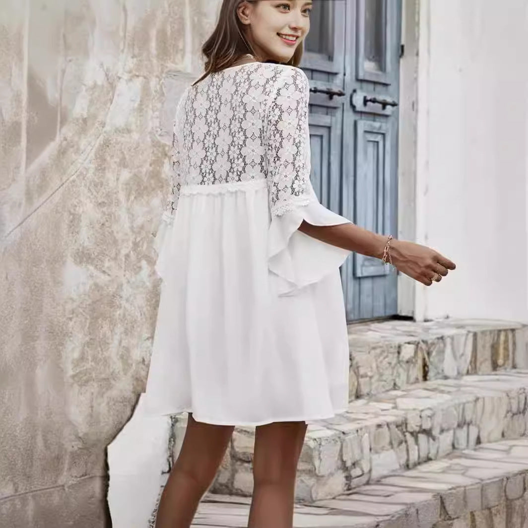 Stylish Creative Attractive Summer Lace Stitching Dress