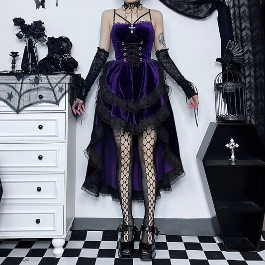 Women's Autumn Dark Sexy Hot Halter Drag Dresses