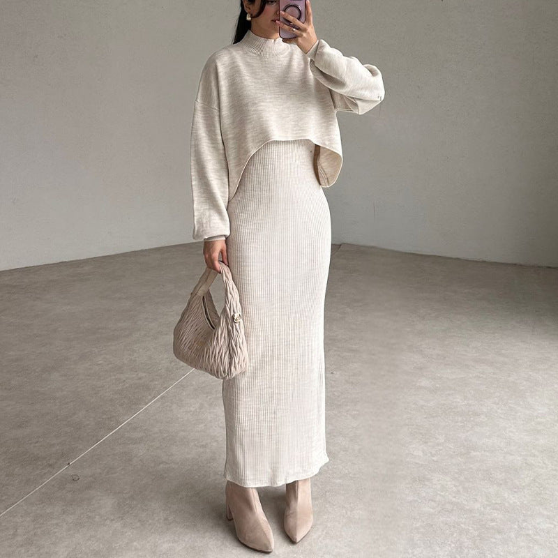 Fashion High Collar Pullover Tight Long Sweaters