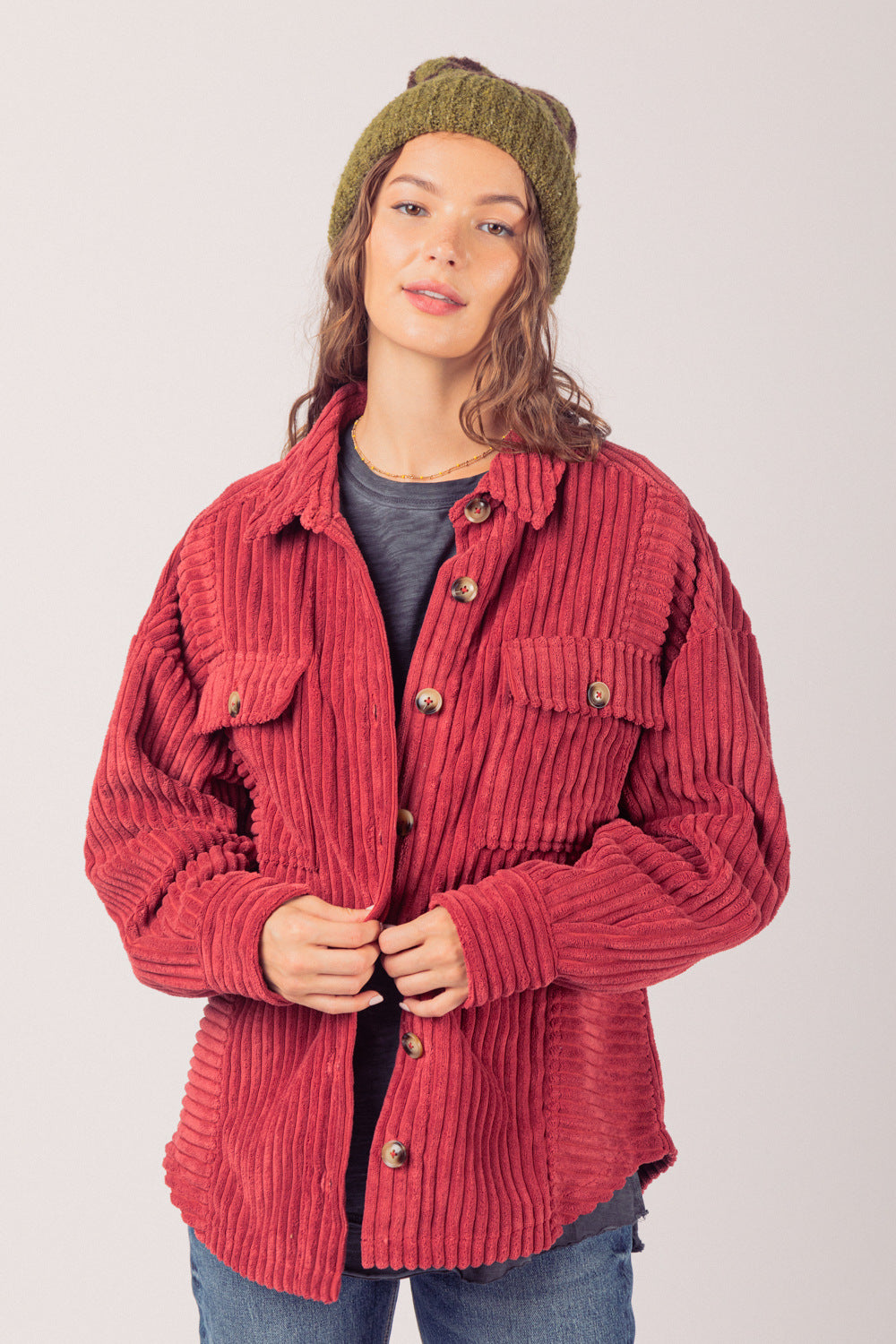 Women's Winter Fashion Big Pit Strip Pocket Coats