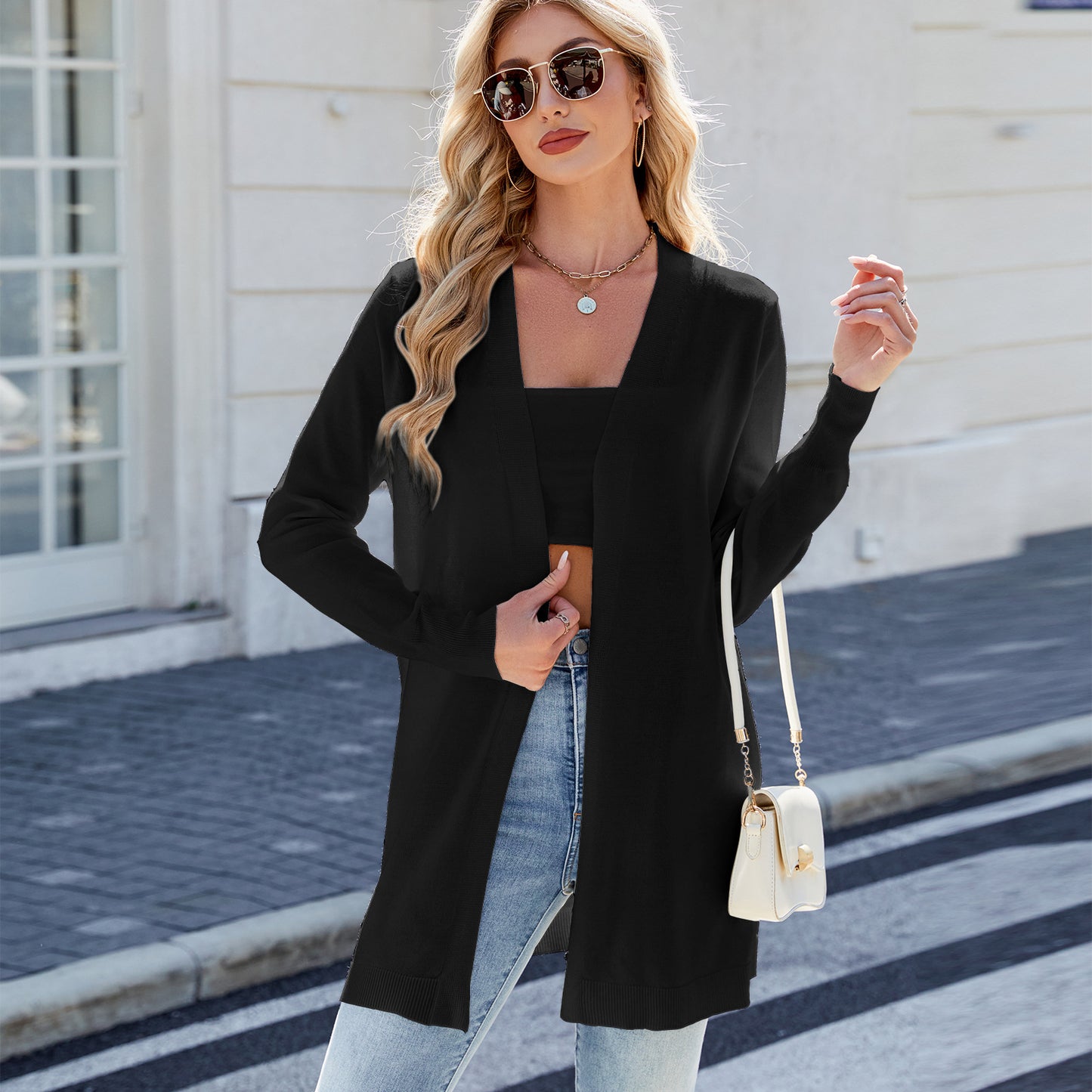 Comfortable Attractive Women's Long Knitted Striped Sweaters