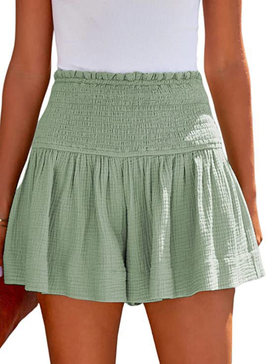 Women's Cotton High Elastic Waist Casual Overseas Shorts