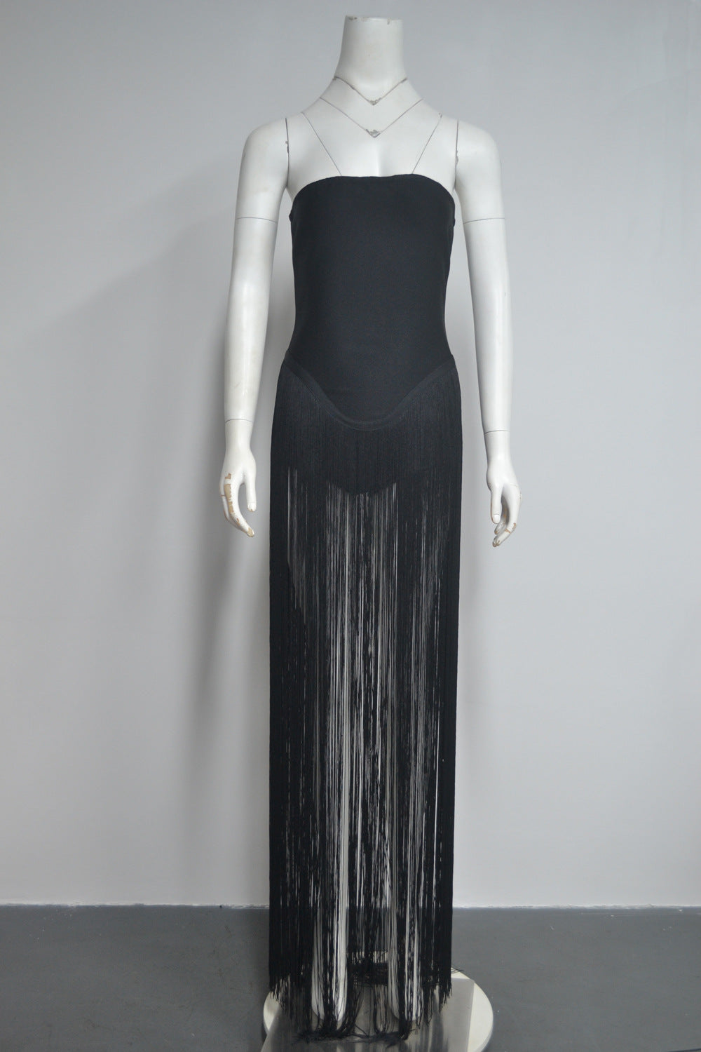 Women's Dignified Sense Of Design Tassel Stitching Tube One-piece Summer Tops
