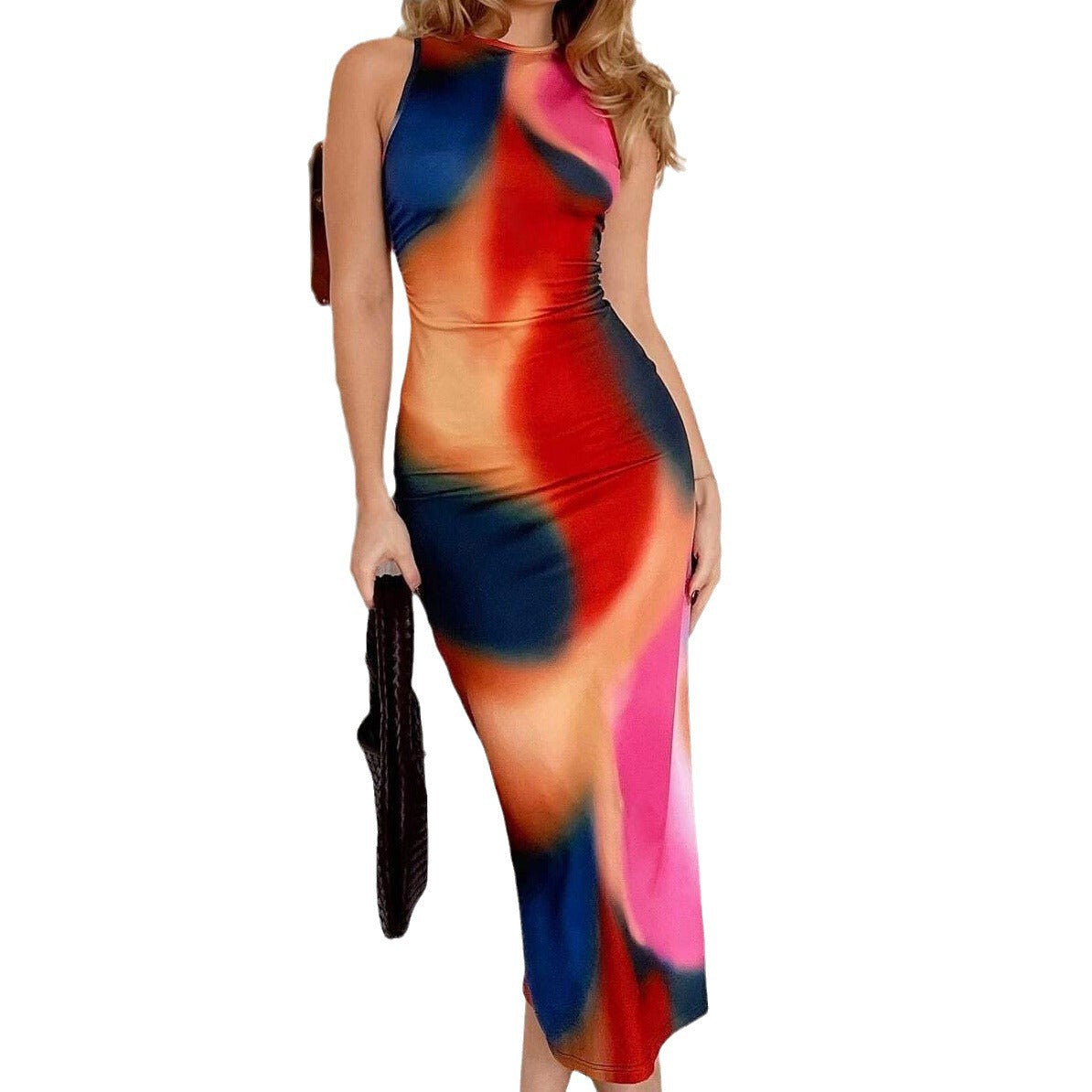 Line Beauty Floral Print Slit Dress Dresses