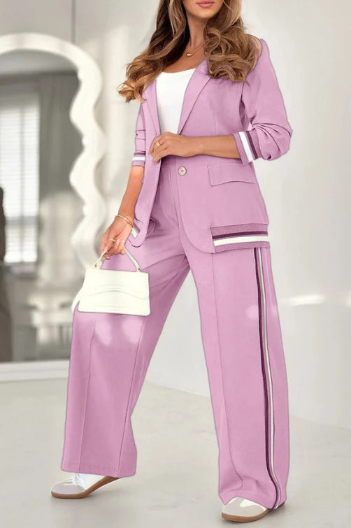 Women's Wear Solid Color Rib Business Temperament Suits