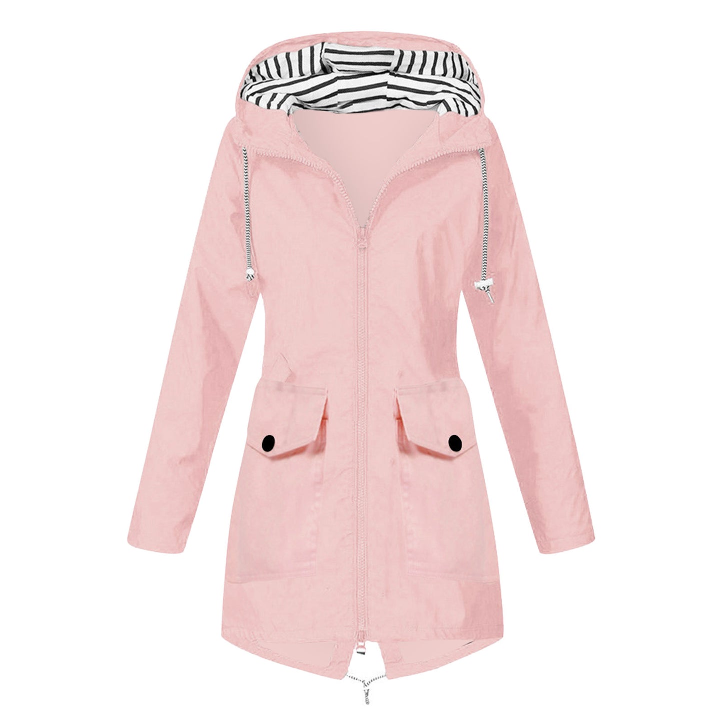 Women's Shell Windproof Outdoor Striped Hooded Mountaineering Coats