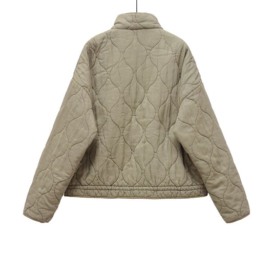 Women's Wear Commuting Fashion Stand Collar Diamond Coats