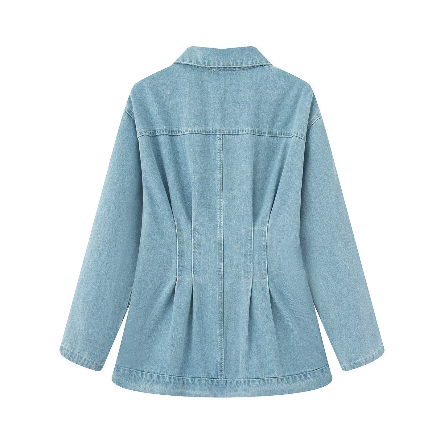 Women's Stylish Graceful Simple Lapel Waist Denim Coats