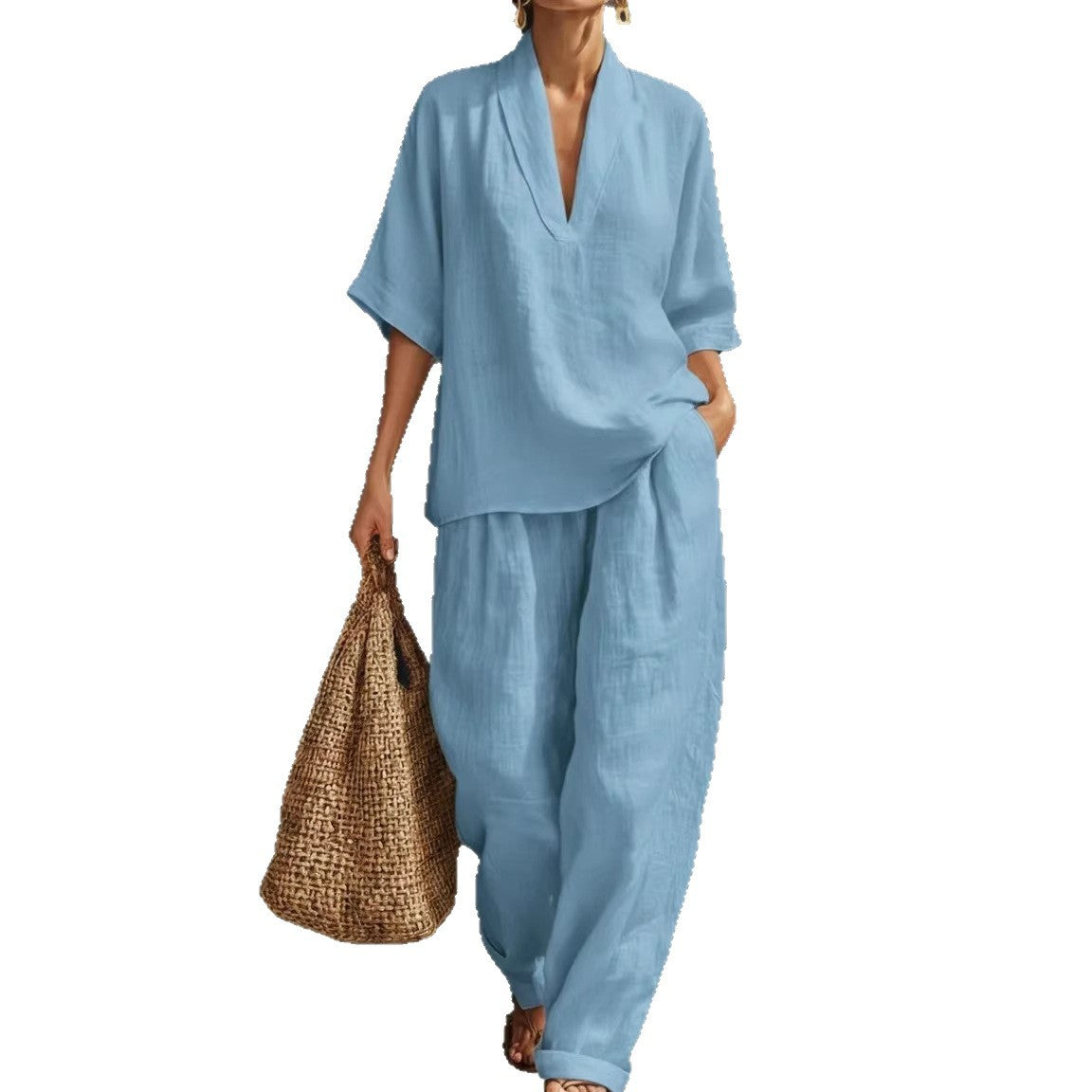 Women's Loose Leisure Simple Solid Color Two-piece Fashion Casual Suit