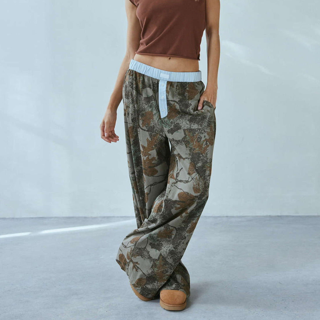 Women's Casual Comfortable Plaid Trousers Straight For Pants