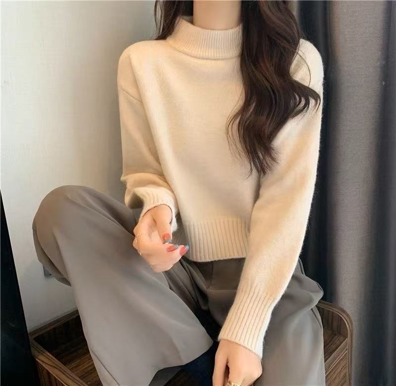 Women's Turtleneck Loose Soft Glutinous Knitted Bottoming Tops