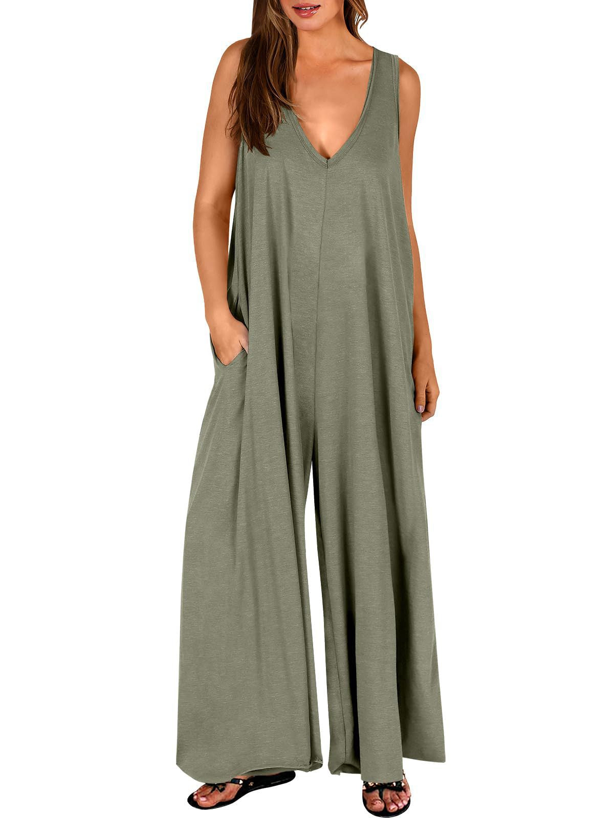 Women's Summer Fresh Casual Pocket Thin Jumpsuits