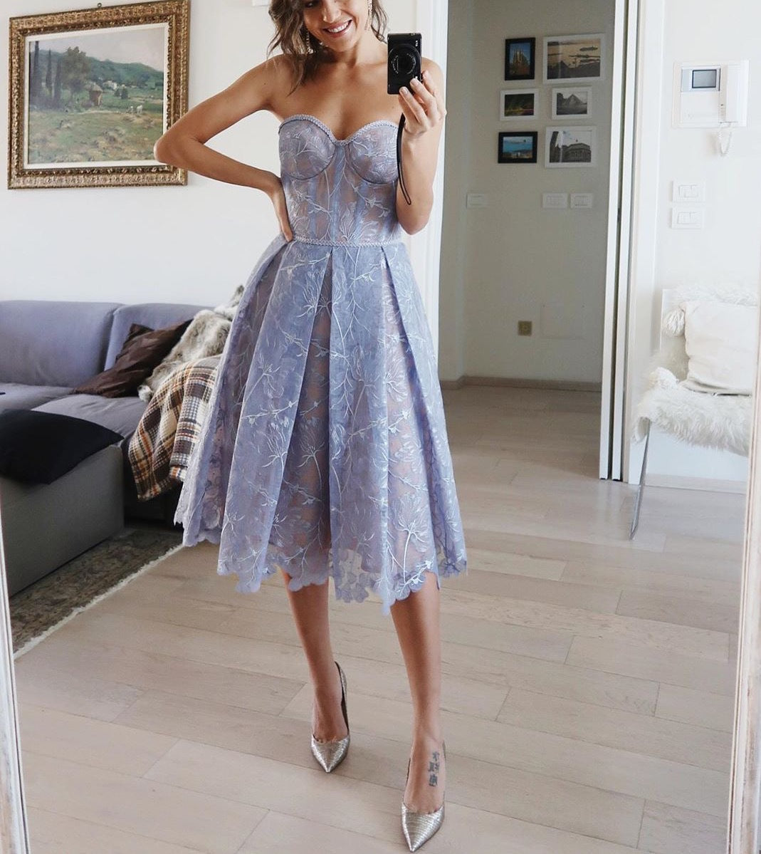 Sexy Temperament Tube Lace Stitching Flower Beautiful Waist Tops