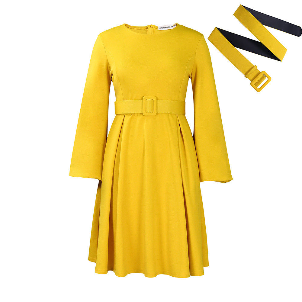 Women's Belt African Wear Long Sleeve Elegant Dress