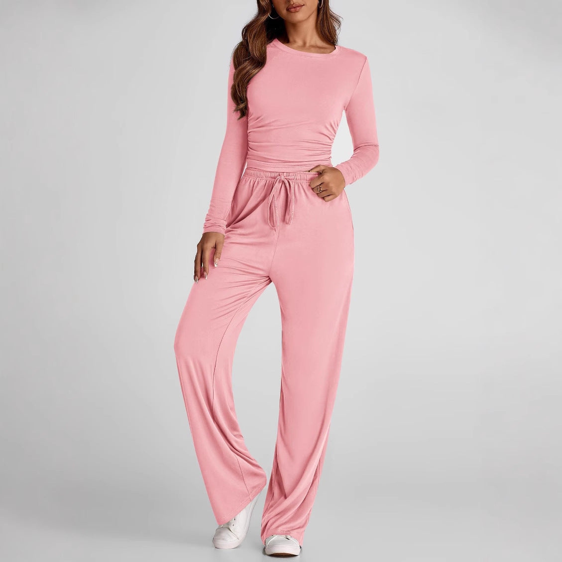 Versatile Women's Long Sleeve Solid Color Fashion Casual Suit