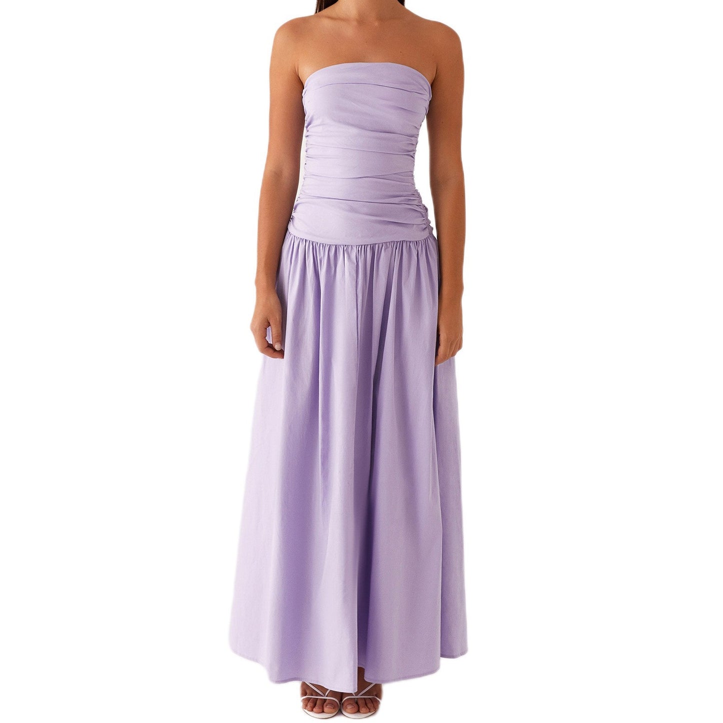 Women's Summer Elegance Retro High-grade Printed Tube Pleated Dress