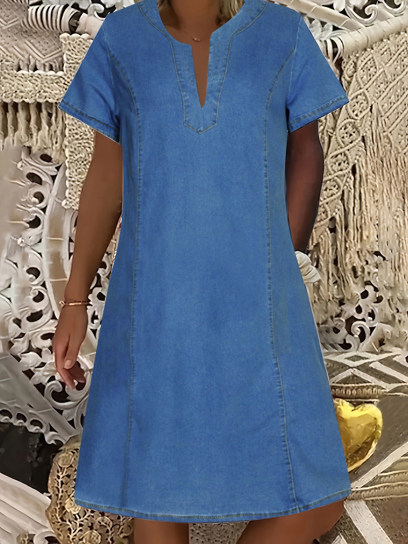 Women's Denim Dress Solid Color Thin Mid-length Dresses