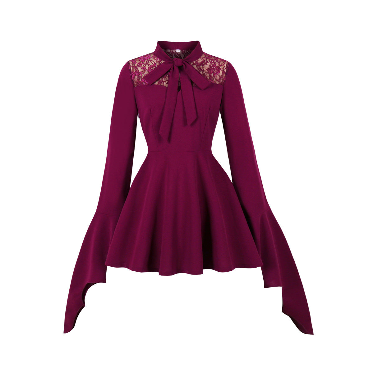 Women's Style Lace Stitching Sweet Big Bowknot Dresses