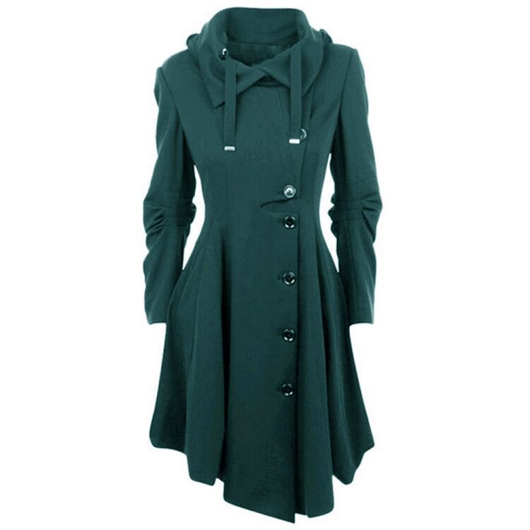 Women's Irregular Hem Reversible Woolen Trench For Coats