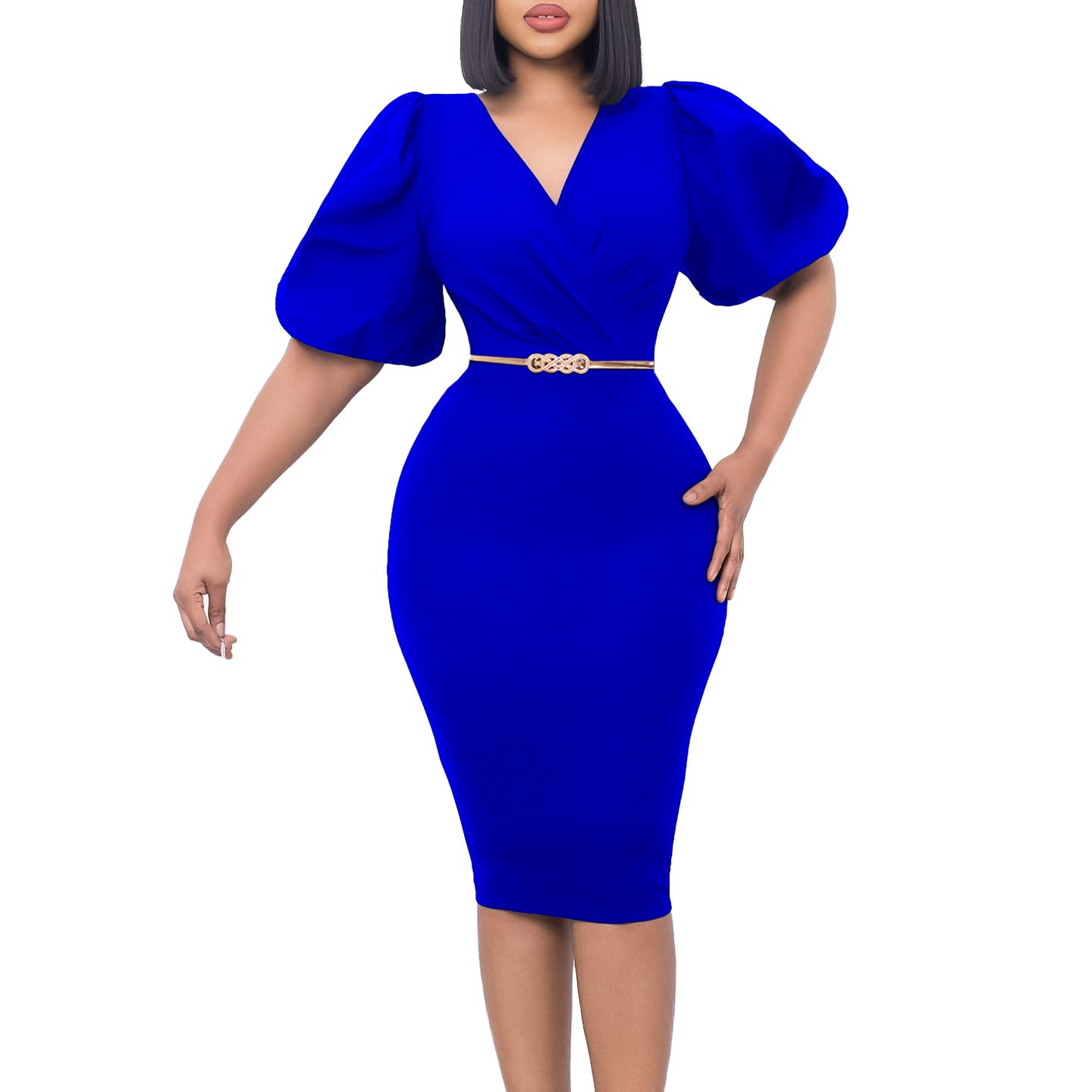 Women's Summer Puff Sleeve Hip Business Temperament Dress