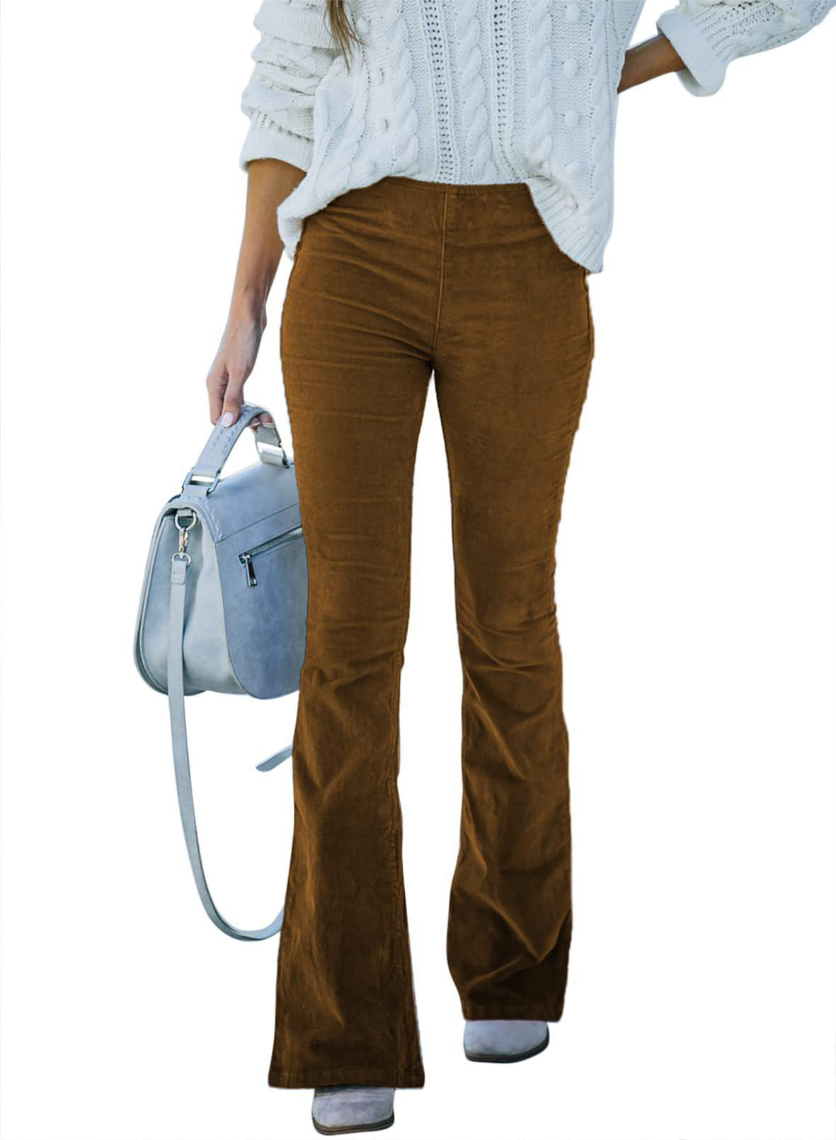 Women's Color High Waist Micro Flared Corduroy Pants