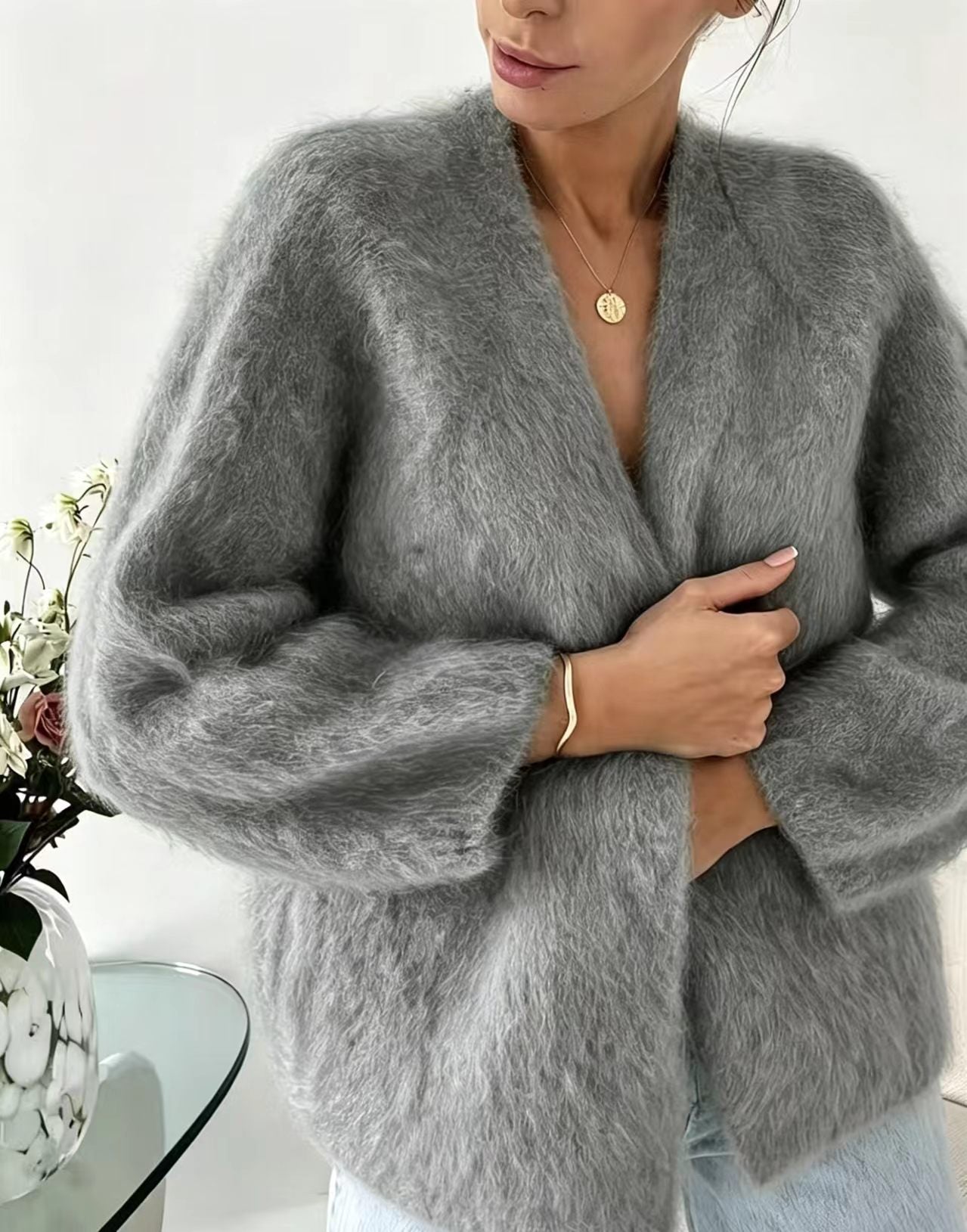 Women's Knitted Solid Color Loose Lazy Style Sweater