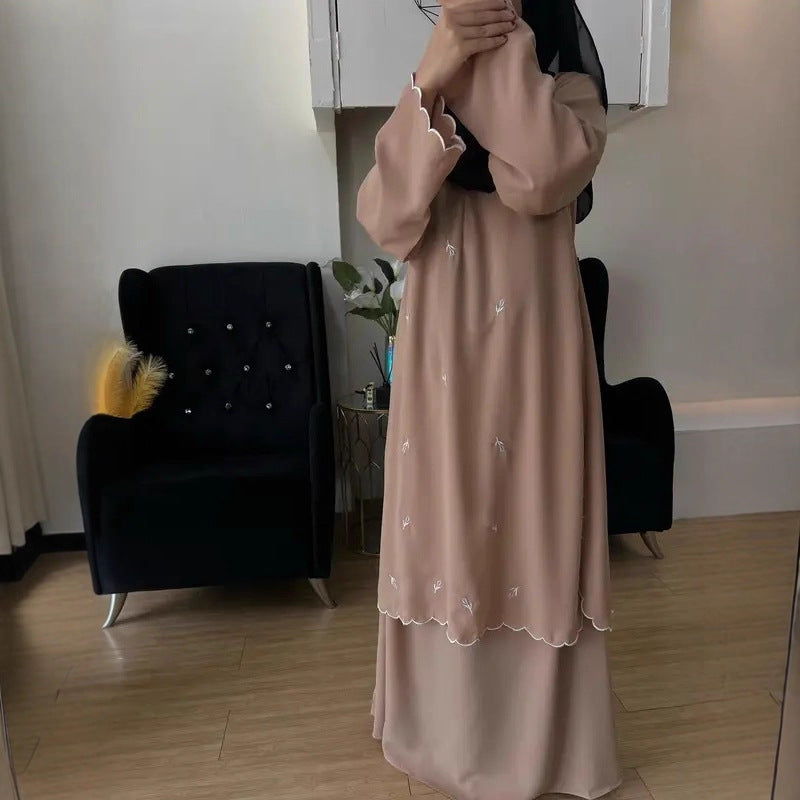 Spring Solid Color Loose Embroidered Temperament Fashion Casual Suit