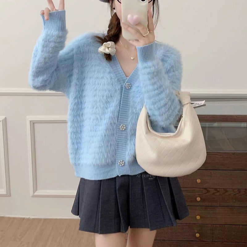 Women's Korean Style Artificial Mink Fur Advanced Soft Coats