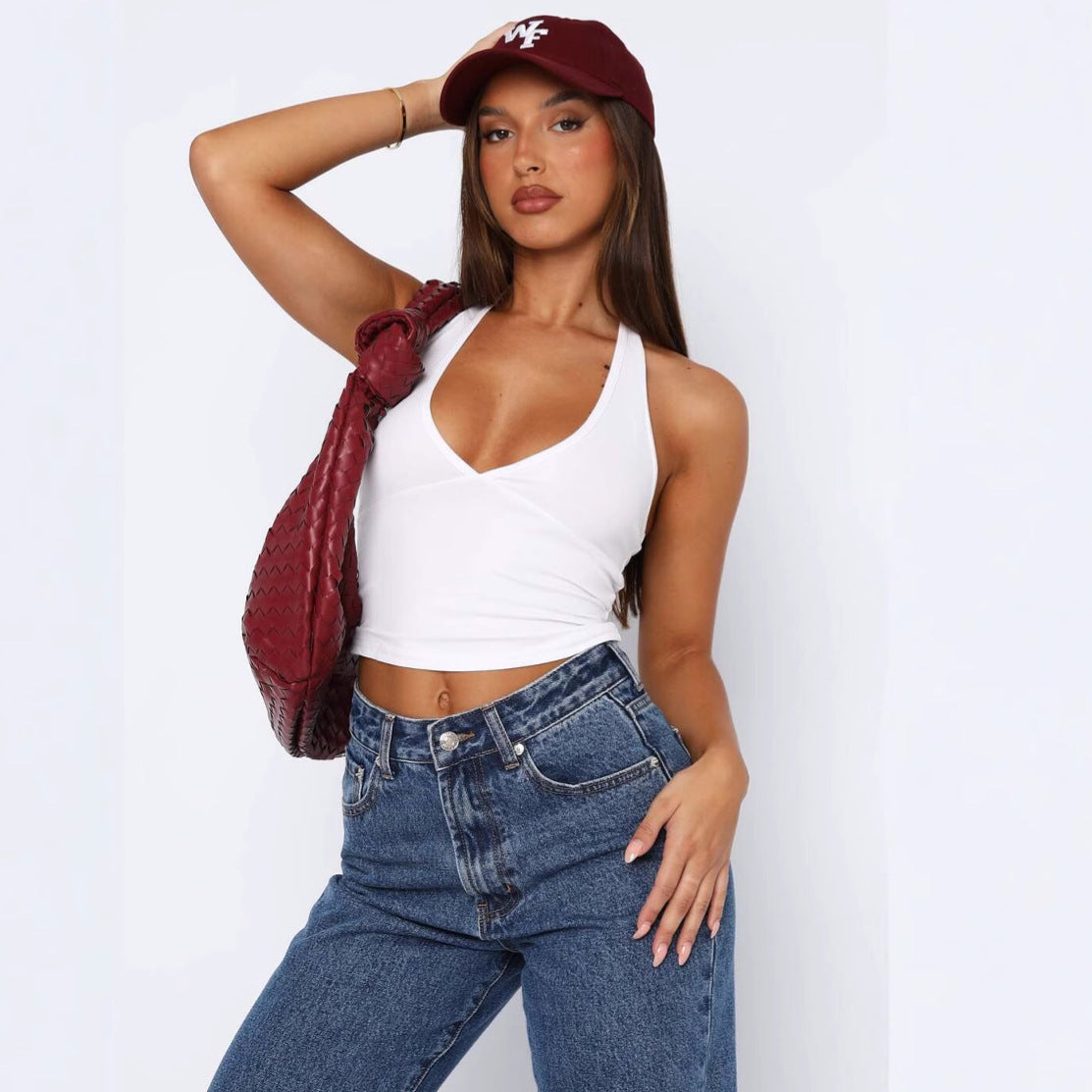 Women's Fashion Sexy Slim Fit Backless Sling Tops
