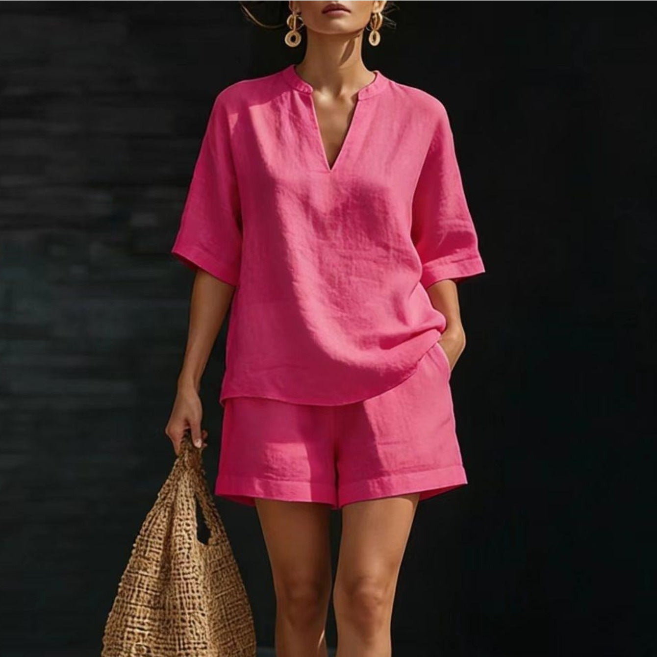 Glamorous Women's Loose Temperament Two-piece Sleeve Fashion Casual Suit