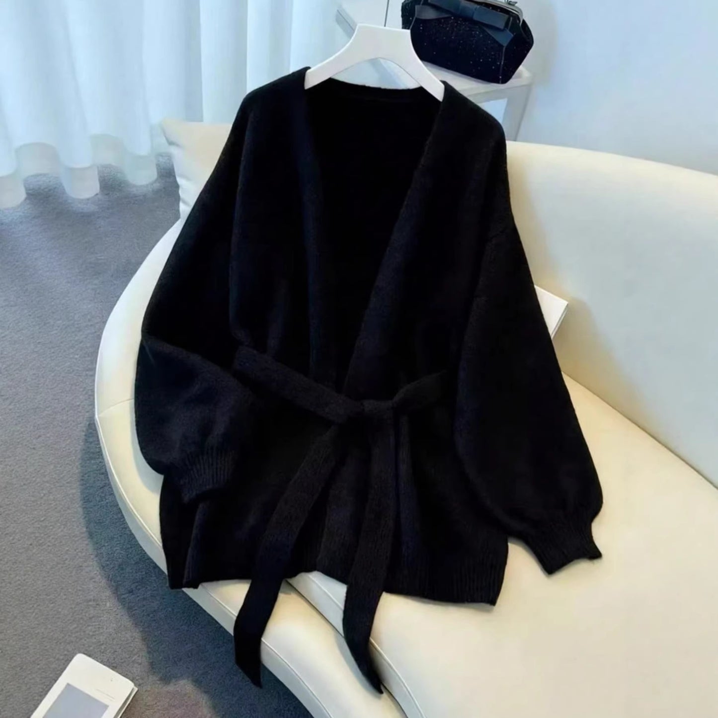 Women's Casual Knitted Loose Lazy Style Waist Trimming Women's Sweater