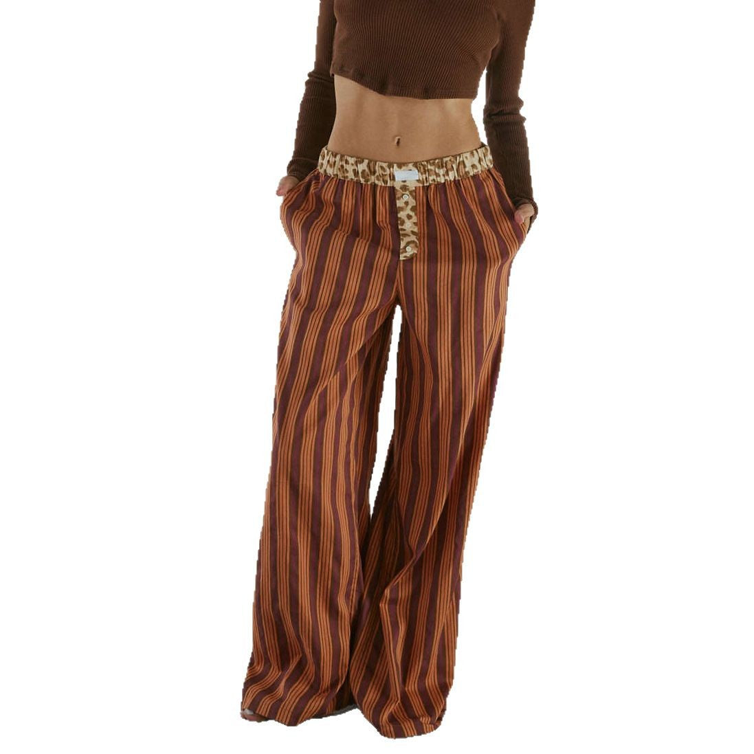 Women's Casual Comfortable Plaid Trousers Straight For Pants