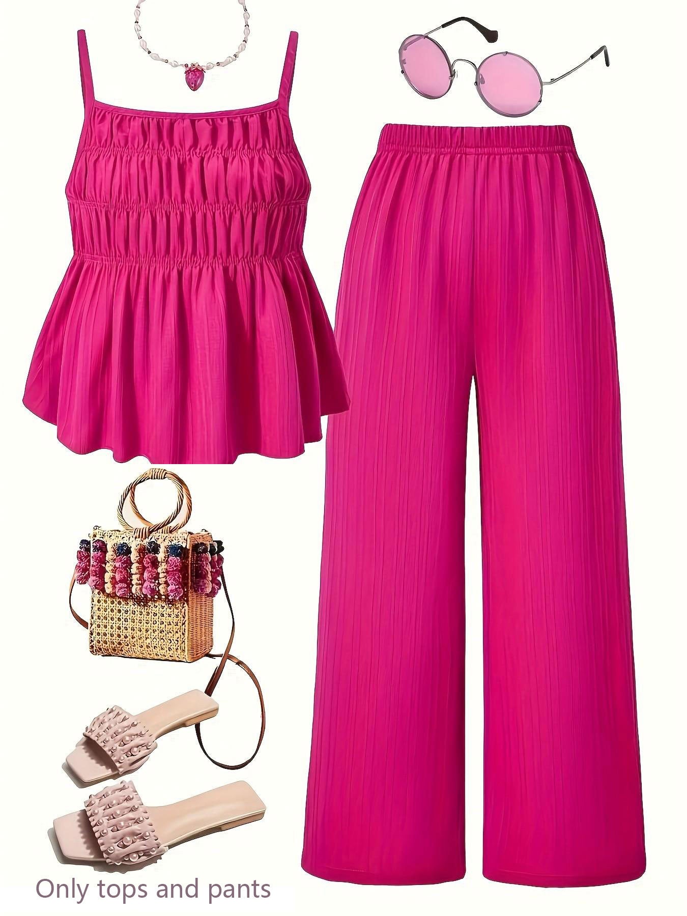 Women's Wrinkle Textured Small Slip Wide Leg Fashion Casual Suit
