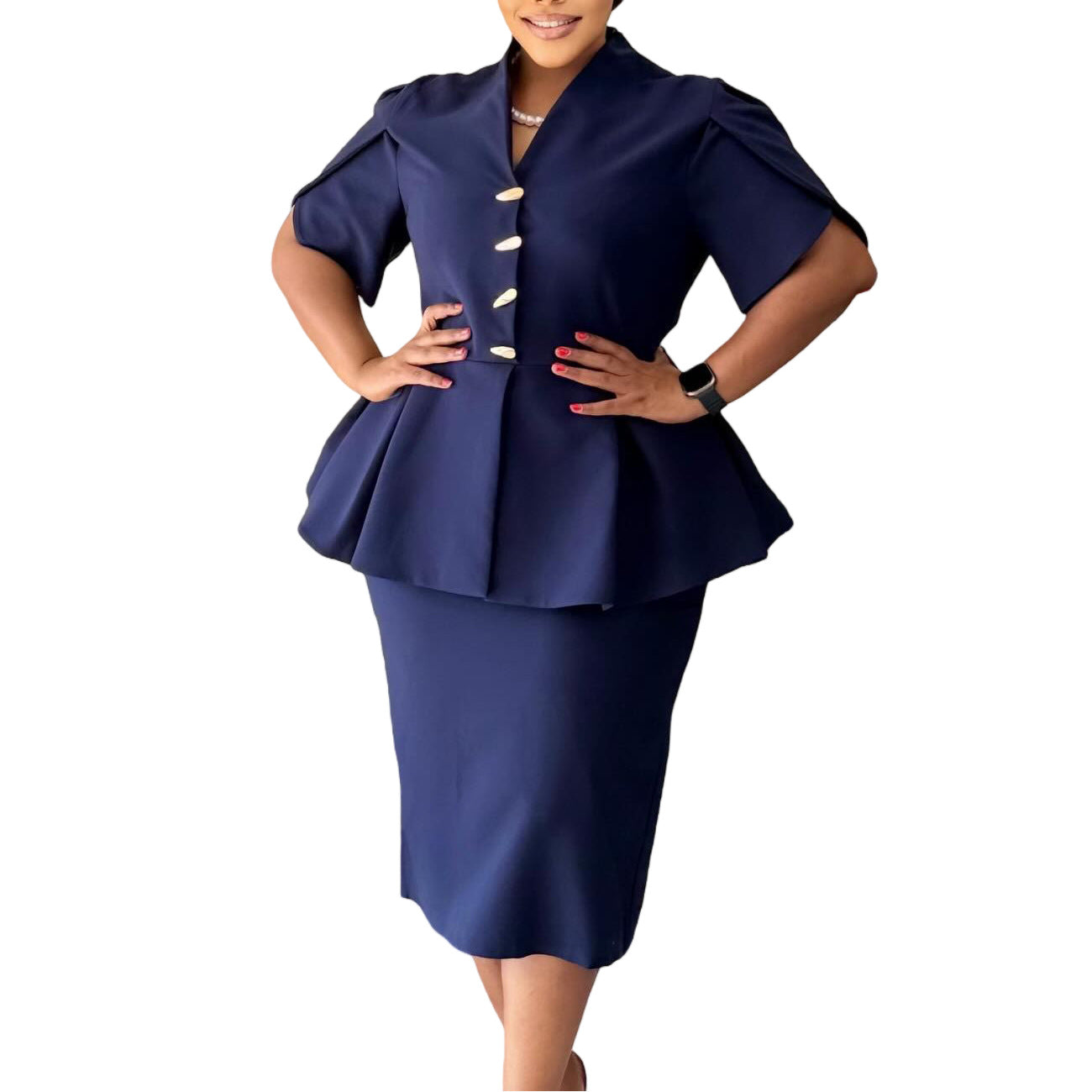 Women's Elegant Ruffles Slim Fit Hip Sleeve Dress