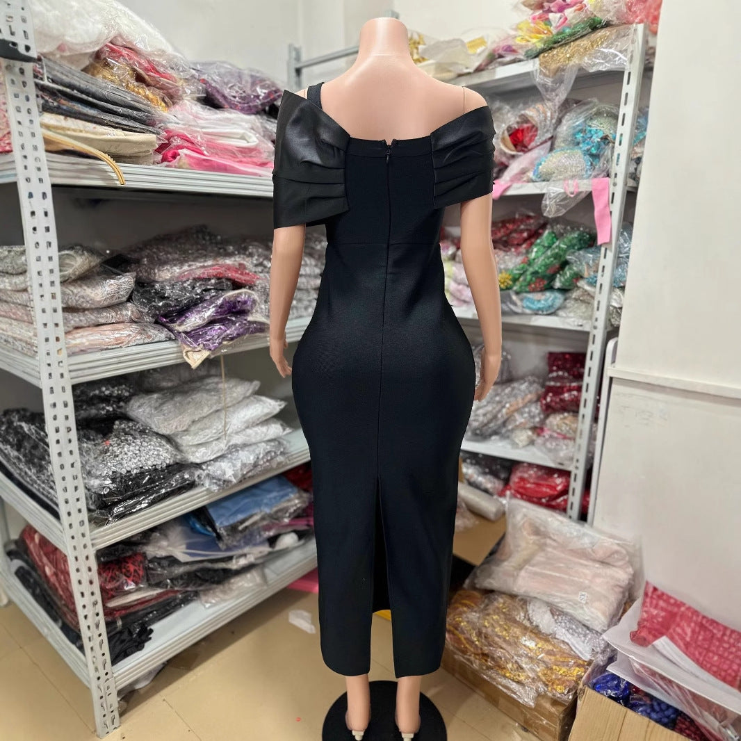 Black Fashion Bandeau Slim Long Dress Dresses