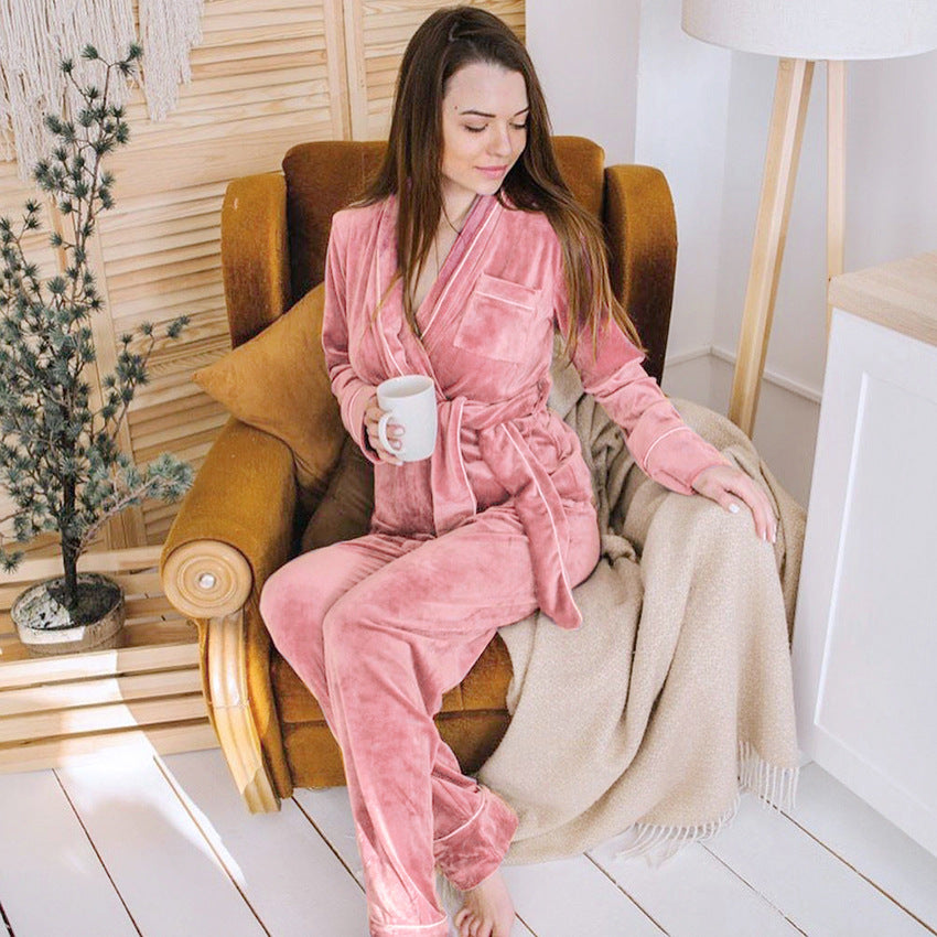 Women's Gold Veet Two-piece Fashion Casual Comfortable Suits