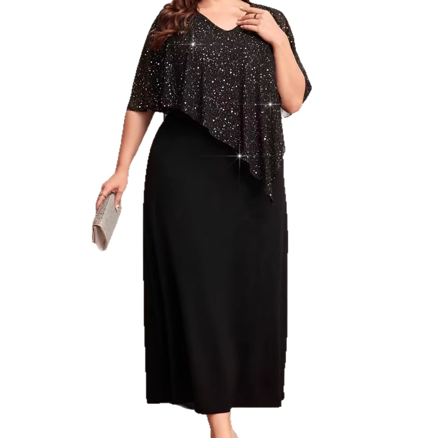 Women's Color Mesh Elegant Hip Slim Fit Slimming Dress