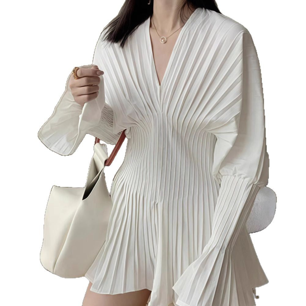 Profile White Shirt Temperament Flared Long Blouses