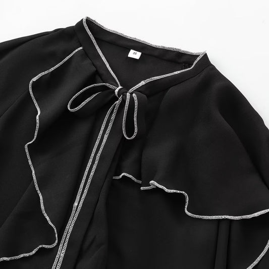 Women's Autumn Laminated Bow Collar Shirt Blouses