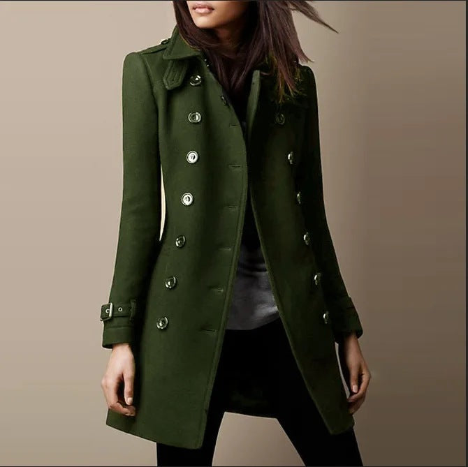 Women's Trendy Attractive Innovative Woolen Mid-length Coats