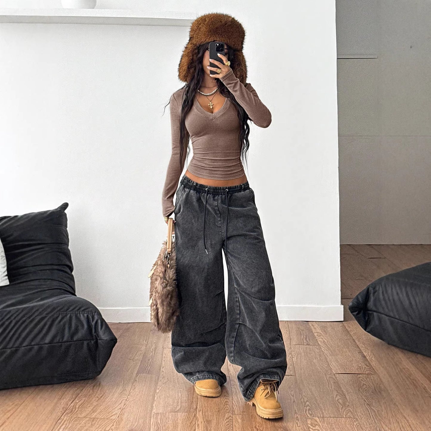 Women's Thread Knitted Slim Long Sleeve Stretch Tops