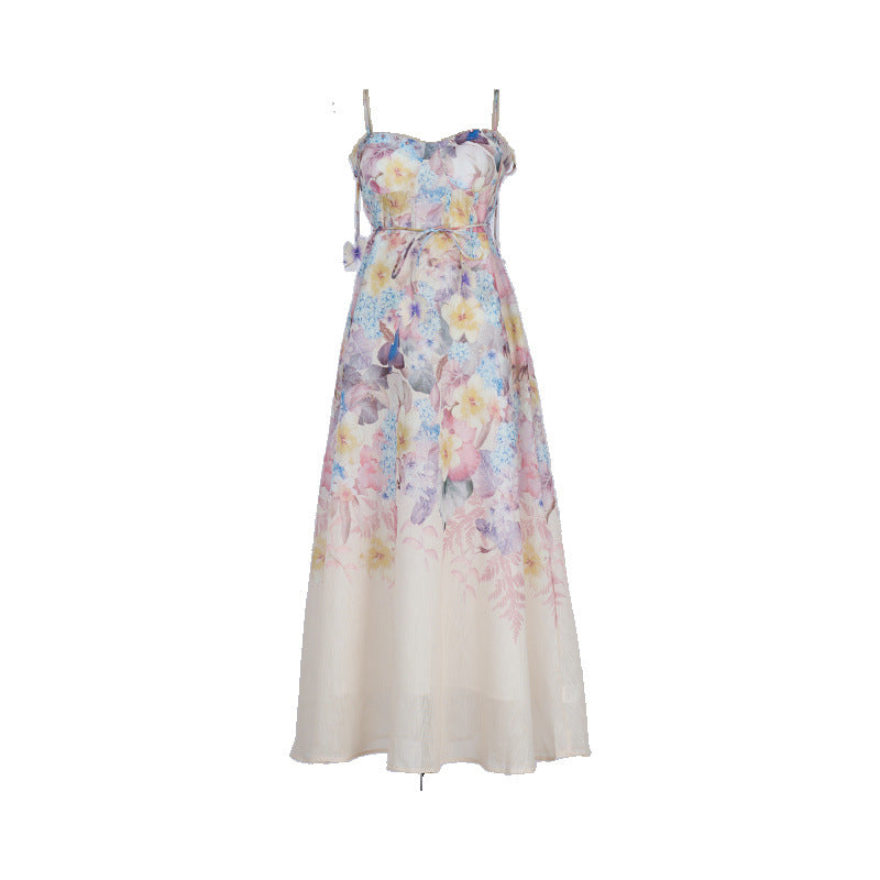 Summer Floral Print Sling Fishbone Fairy Dresses